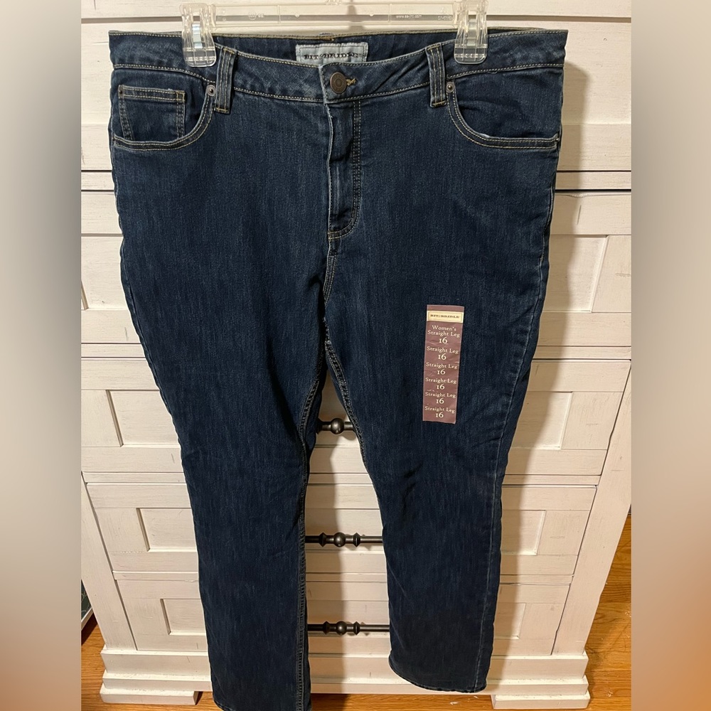 Bit & Bridle Women’s Straight Leg Fleece lined Denim Jeans - 16